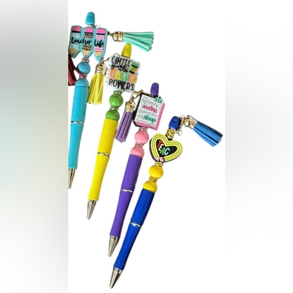 Hand Crafted Teacher Appreciation Beaded Pens + 4 Refills - Picture 4 of 4